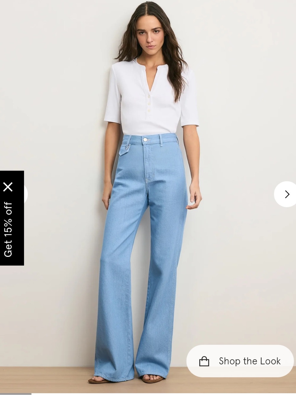 Veronica Beard Crosbie Flap- Pocket Slim Wide-Leg Jeans